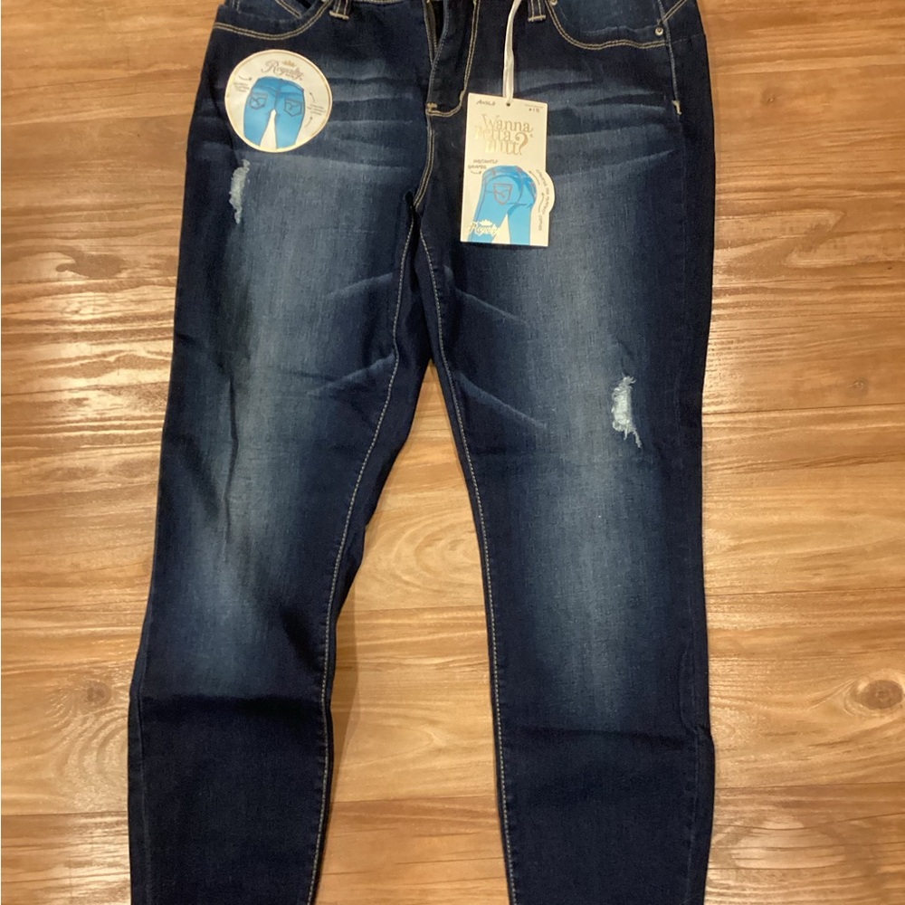 Royalty For Me Dark Indigo Skinny Ankle Jeans NWT Size 10